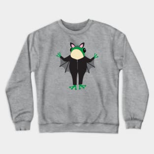 Frog in a Halloween bat costume Crewneck Sweatshirt